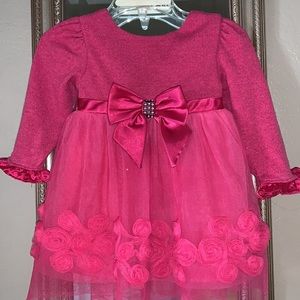 Sweet Heart Rose Baby Girl Pink Dress 18 mos Bow